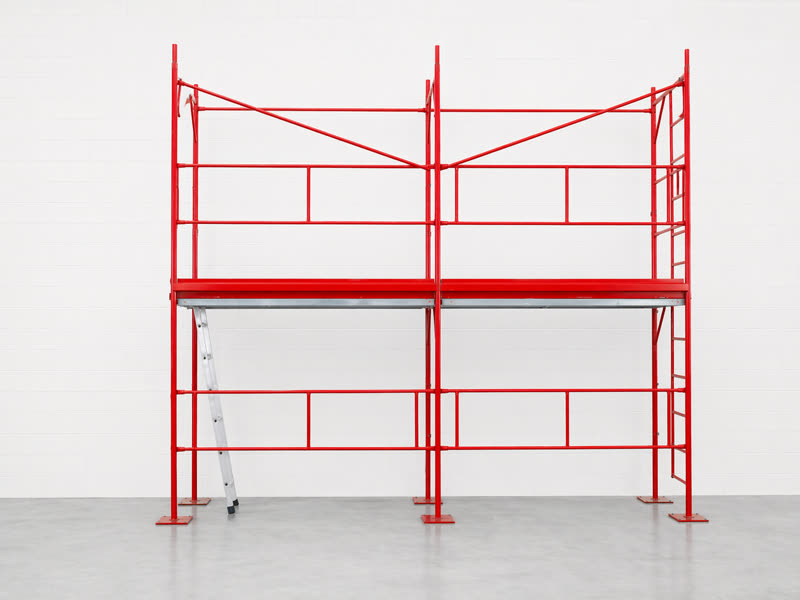 Andaime fachadeiro metálico montado