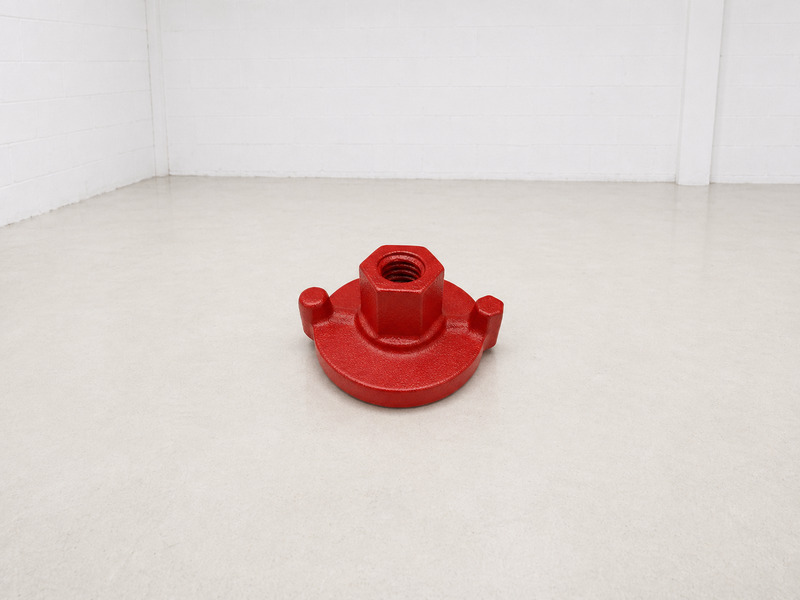 Porca de ancoragem 5/8 flangeada em acabamento vermelho